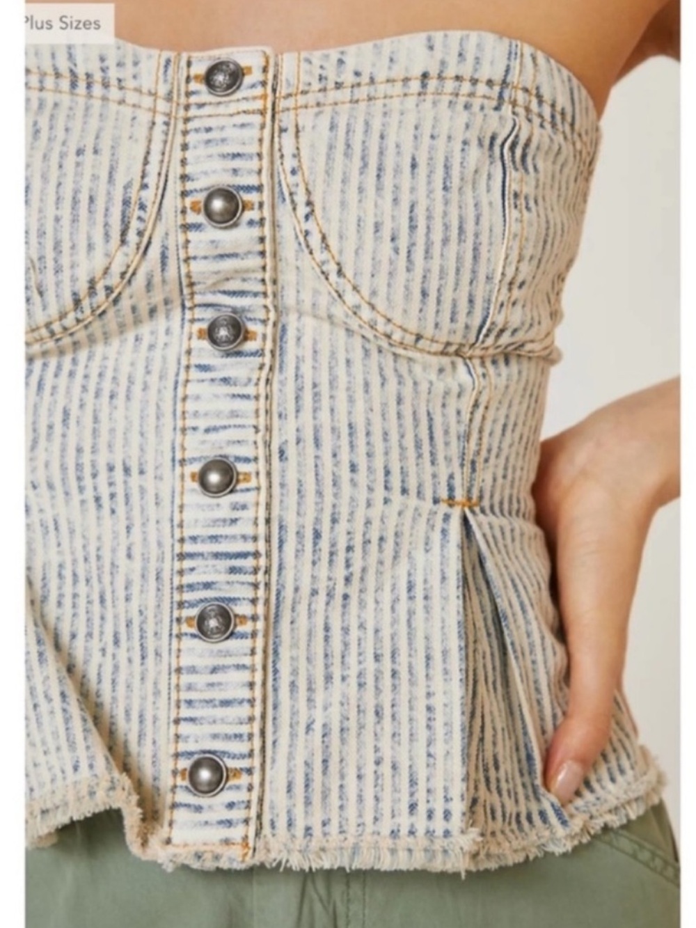 New Anthropologie Pilero
Buttondown Striped Denim Corset
Top Size: US M
